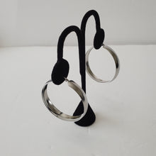 Load image into Gallery viewer, SLIVER STAINLESS STEEL LARGE HOOP EARRINGS