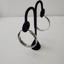 Load image into Gallery viewer, SLIVER STAINLESS STEEL LARGE HOOP EARRINGS
