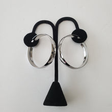 Load image into Gallery viewer, SLIVER STAINLESS STEEL LARGE HOOP EARRINGS
