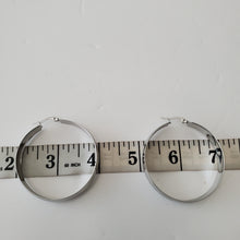 Load image into Gallery viewer, SLIVER STAINLESS STEEL LARGE HOOP EARRINGS