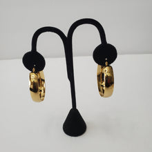 Load image into Gallery viewer, 18K GOLD PLATED STAINLESS STEEL MED HOOP EARRINGS