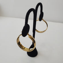 Load image into Gallery viewer, 18K GOLD PLATED STAINLESS STEEL MED HOOP EARRINGS