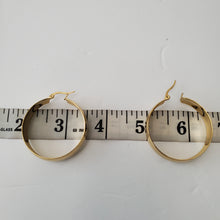 Load image into Gallery viewer, 18K GOLD PLATED STAINLESS STEEL MED HOOP EARRINGS