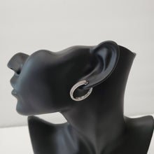 Load image into Gallery viewer, 18K WHITE GOLD PLATED CZ SMALL HOOP EARRINGS