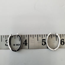 Load image into Gallery viewer, 18K WHITE GOLD PLATED CZ SMALL HOOP EARRINGS