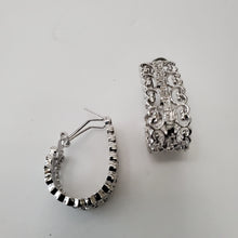 Load image into Gallery viewer, 18K WHITE GOLD PLATED CLIP EARRINGS