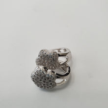 Load image into Gallery viewer, 18K WHITE GOLD PLATED CZ CLIP EARRINGS