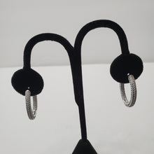 Load image into Gallery viewer, 18K WHITE GOLD PLATED CZ CLIP EARRINGS