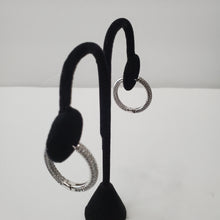 Load image into Gallery viewer, 18K WHITE GOLD PLATED CZ CLIP EARRINGS