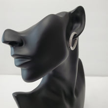 Load image into Gallery viewer, 18K WHITE GOLD PLATED CZ CLIP EARRINGS