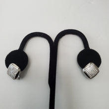 Load image into Gallery viewer, 18K WHITE GOLD PLATED CZ CLIP EARRINGS
