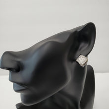 Load image into Gallery viewer, 18K WHITE GOLD PLATED CZ CLIP EARRINGS