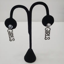 Load image into Gallery viewer, 18K WHITE GOLD PLATED CZ GIRLS DROP EARRINGS