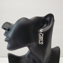 Load image into Gallery viewer, 18K WHITE GOLD PLATED CZ GIRLS DROP EARRINGS