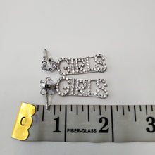 Load image into Gallery viewer, 18K WHITE GOLD PLATED CZ GIRLS DROP EARRINGS