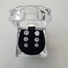 Load image into Gallery viewer, 18K WHITE GOLD PLATED CZ STUD EARRINGS