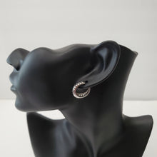 Load image into Gallery viewer, 18K WHITE GOD PLATED CZ HUGGIE  SEARRINGS