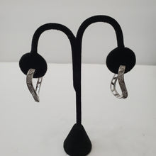 Load image into Gallery viewer, 18K WHITE GOD PLATED CZ HOOP SEARRINGS