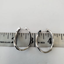 Load image into Gallery viewer, 18K WHITE GOD PLATED CZ HOOP SEARRINGS