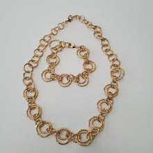 Load image into Gallery viewer, 18K GOLD PLATED DECORATIVE CHAIN NECKLACE AND BRACELET