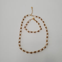 Load image into Gallery viewer, 18K ITALIAN GOLD PLATED BEADED CHAIN NECKLACE AND BRACELET