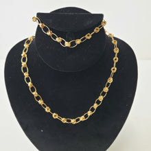 Load image into Gallery viewer, 18K ITALIAN GOLD PLATED BEADED CHAIN NECKLACE AND BRACELET