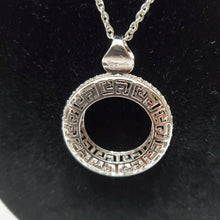 Load image into Gallery viewer, 18K ITALIAN WHITE GOLD PLATED NECKLACE, PENDANT AND EARRING