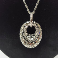 Load image into Gallery viewer, 18K ITALIAN WHITE GOLD PLATED PENDANT AND EARRING, NECKLACE SET
