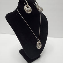 Load image into Gallery viewer, 18K ITALIAN WHITE GOLD PLATED PENDANT AND EARRING, NECKLACE SET