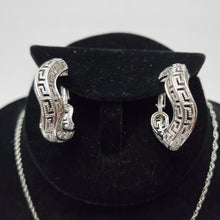 Load image into Gallery viewer, 18K WHITE GOLD PLATED EARRING, NECKLACE & PENDANT SET