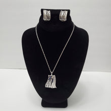 Load image into Gallery viewer, 18K WHITE GOLD PLATED EARRING CZ NECKLACE & PENDANT SET