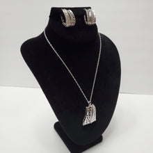 Load image into Gallery viewer, 18K WHITE GOLD PLATED EARRING CZ NECKLACE & PENDANT SET