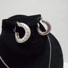 Load image into Gallery viewer, 18K WHITE GOLD PLATED CZ EARRING NECKLACE & PENDANT SET