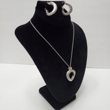 Load image into Gallery viewer, 18K WHITE GOLD PLATED CZ EARRING NECKLACE & PENDANT SET