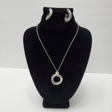 Load image into Gallery viewer, 18K WHITE GOLD PLATED CZ EARRING NECKLACE & PENDANT SET
