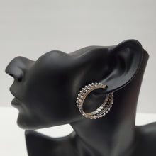 Load image into Gallery viewer, 18K WHITE GOLD PLATED CZ HOOP EARRING