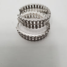 Load image into Gallery viewer, 18K WHITE GOLD PLATED CZ HOOP EARRING