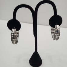 Load image into Gallery viewer, 18K WHITE GOLD PLATED CZ HOOP EARRING
