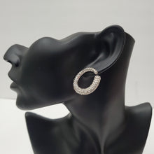 Load image into Gallery viewer, 18K WHITE GOLD PLATED CZ PIN UP EARRING