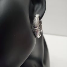Load image into Gallery viewer, 18K WHITE GOLD PLATED CZ HOOP EARRING