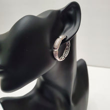 Load image into Gallery viewer, 18K WHITE GOLD PLATED CZ HOOP EARRING