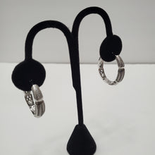 Load image into Gallery viewer, 18K WHITE GOLD PLATED CZ HOOP EARRING