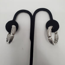 Load image into Gallery viewer, 18K WHITE GOLD PLATED CZ HOOP EARRING