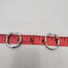 Load image into Gallery viewer, 18K WHITE GOLD PLATED CZ HOOP EARRING