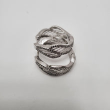 Load image into Gallery viewer, 18K WHITE GOLD PLATED CZ HOOP EARRING