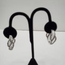 Load image into Gallery viewer, 18K WHITE GOLD PLATED CZ HOOP EARRING