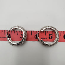 Load image into Gallery viewer, 18K WHITE GOLD PLATED CZ HOOP EARRING