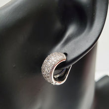 Load image into Gallery viewer, 18K WHITE GOLD PLATED CZ HOOP EARRING