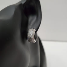 Load image into Gallery viewer, 18K WHITE GOLD PLATED CZ HOOP EARRING