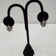 Load image into Gallery viewer, 18K WHITE GOLD PLATED CZ HOOP EARRING